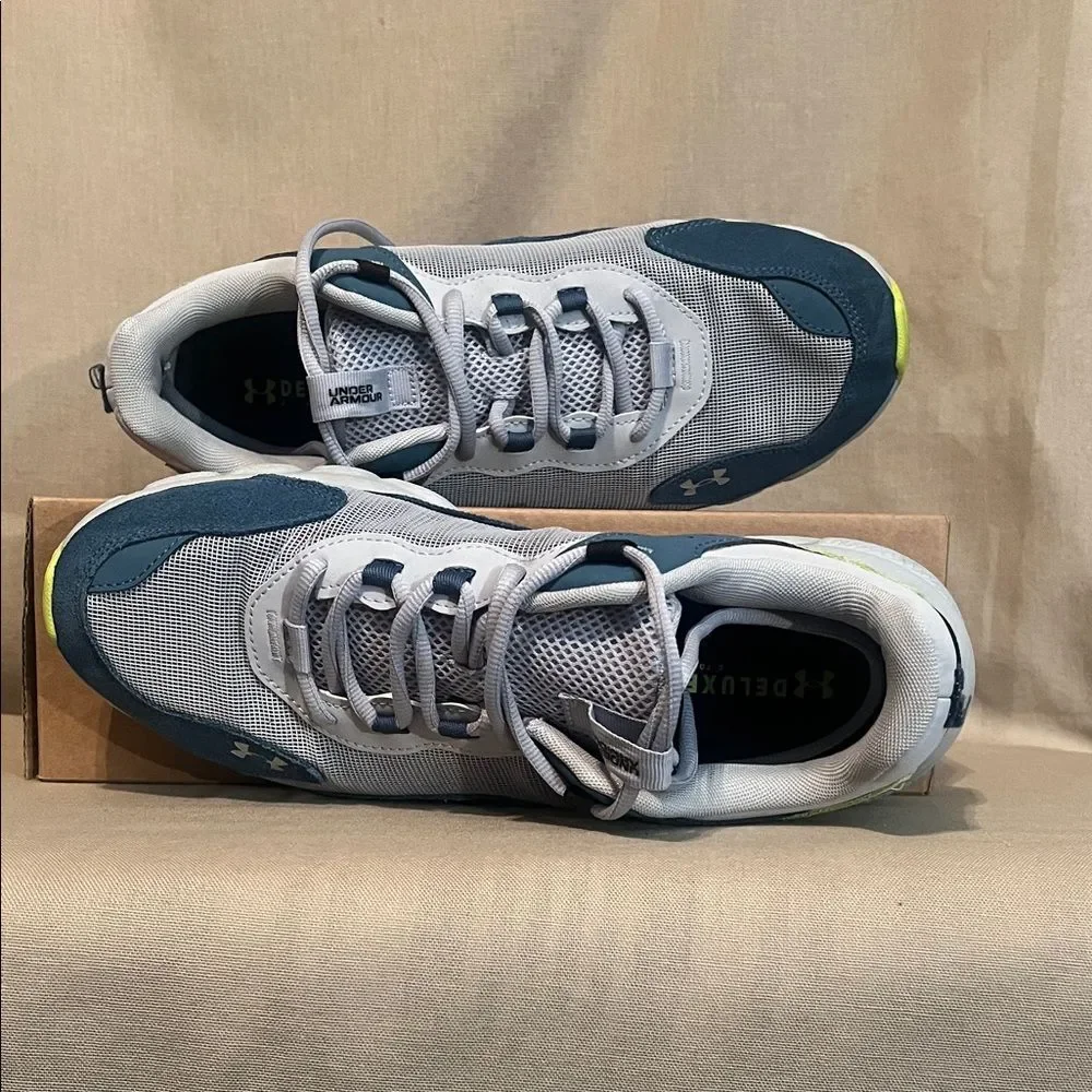 Under Armour Men’s Running Training Shoes Blue Gray Lime 12 mens